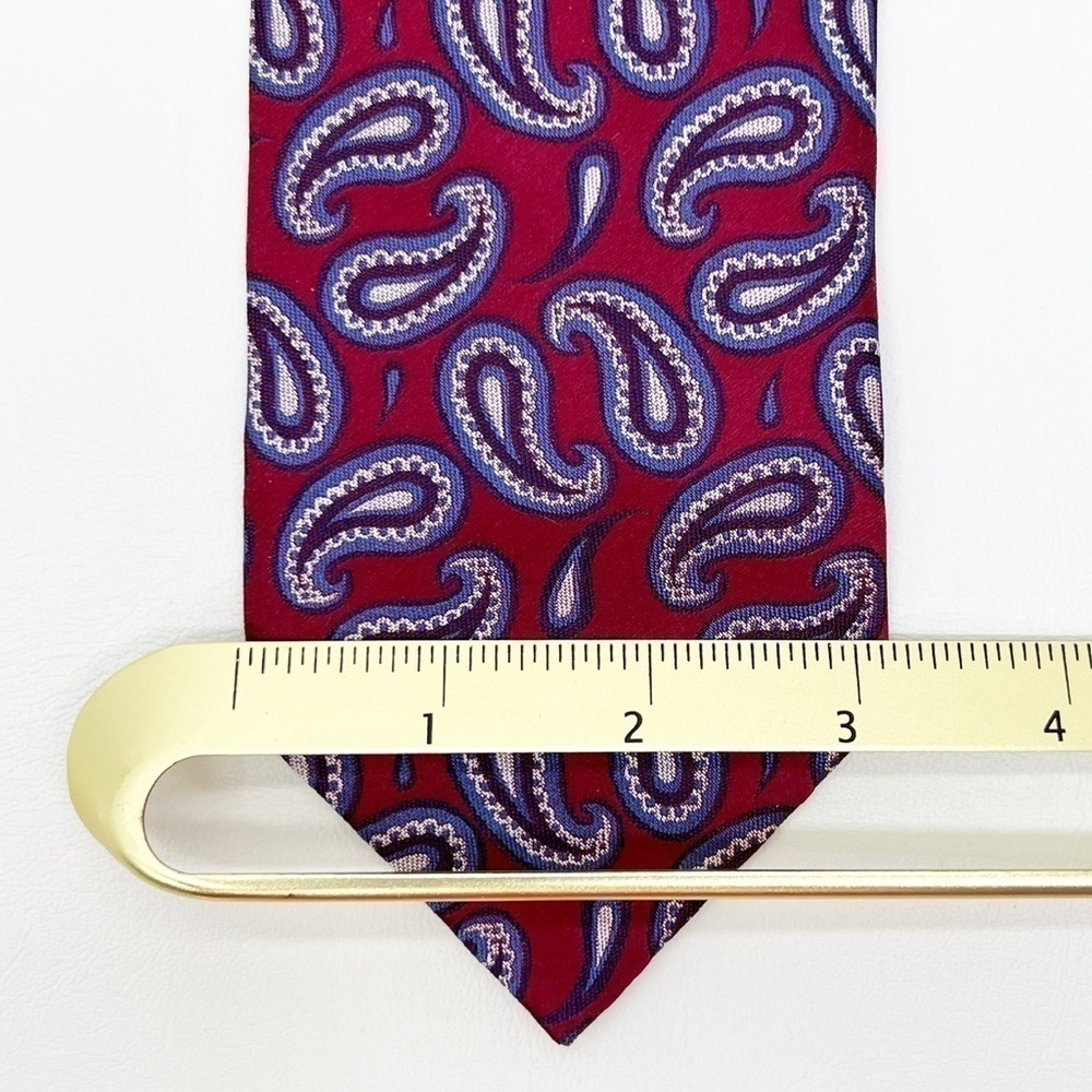 Robert Talbott Paisley Woven Silk Tie Best of Class Red Navy Blue White New NWT - Picture 4 of 7